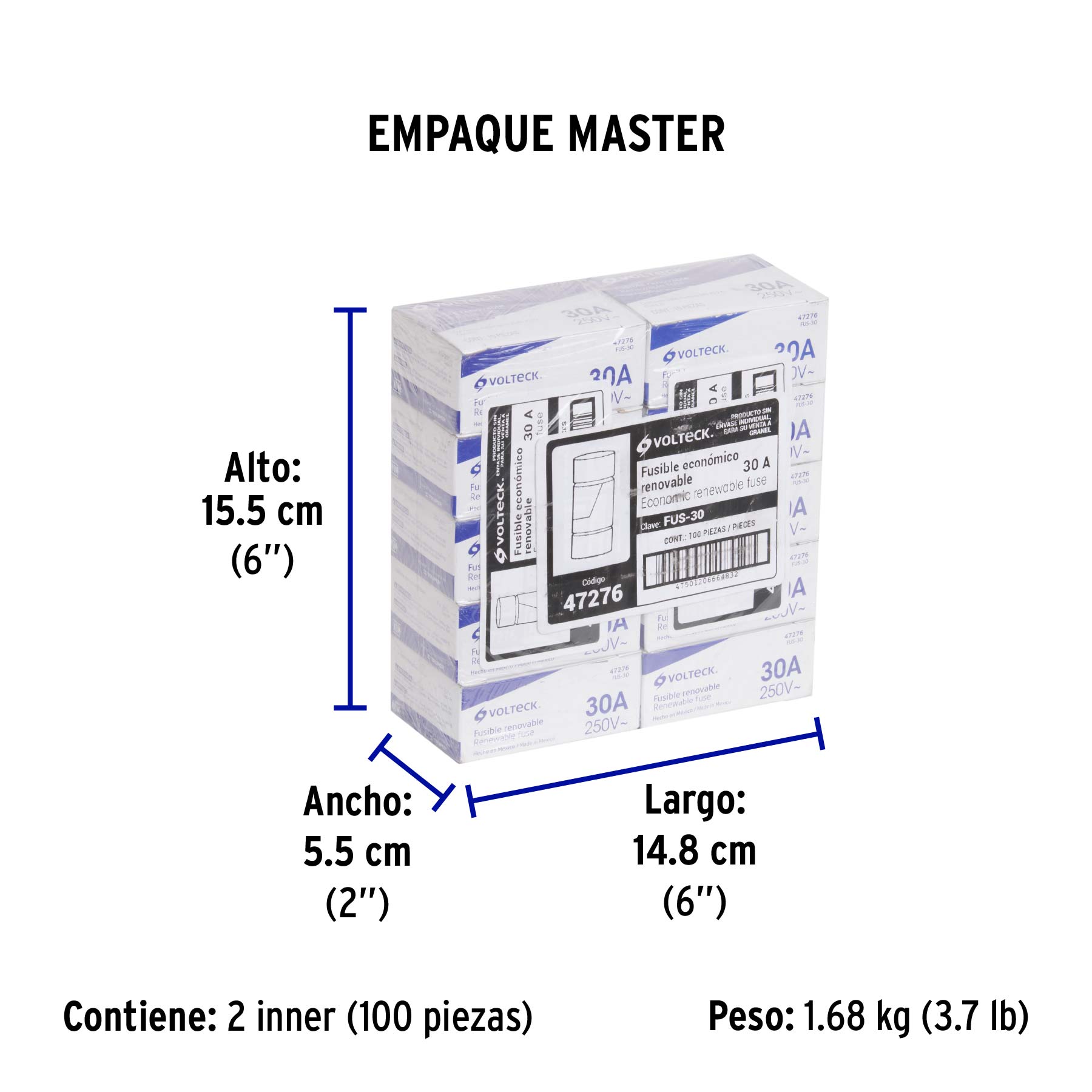 Fusible 30 A, VOLTECK | FUS-30 | 47276