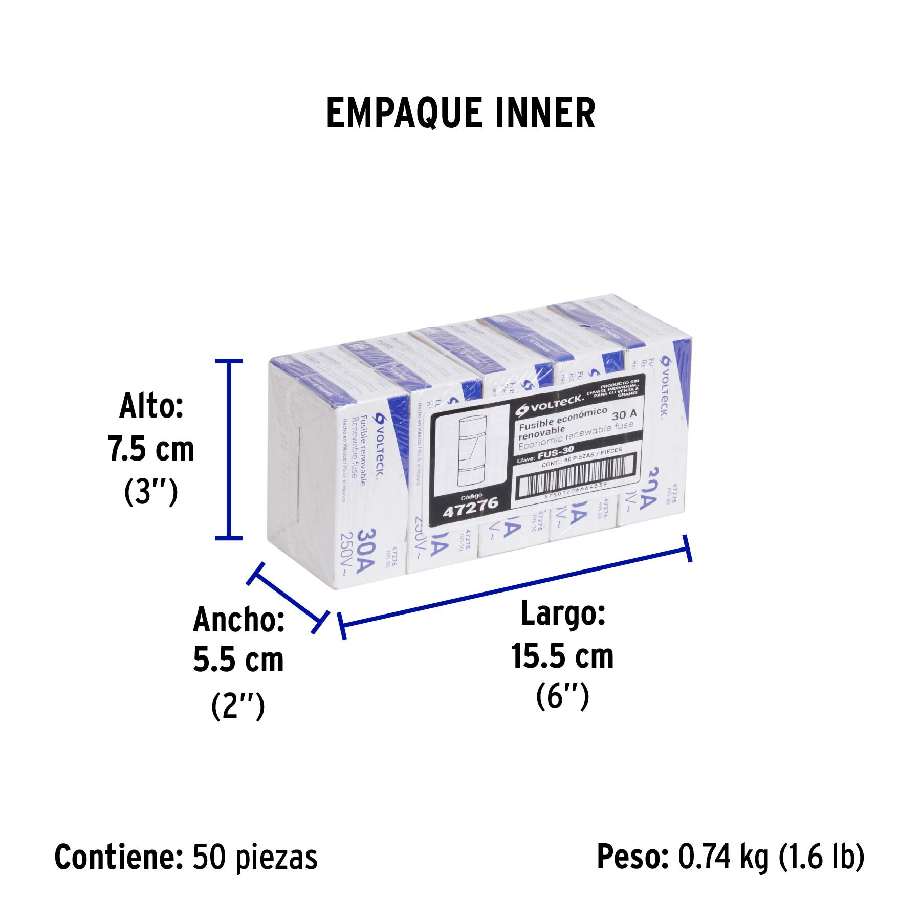 Fusible 30 A, VOLTECK | FUS-30 | 47276