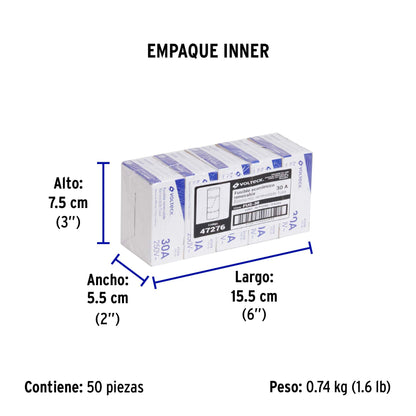 Fusible 30 A, VOLTECK | FUS-30 | 47276