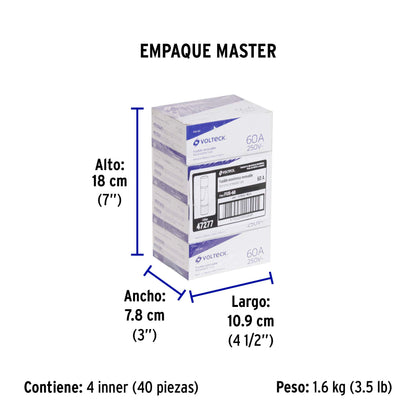 Fusible 60 A, VOLTECK | FUS-60 | 47277