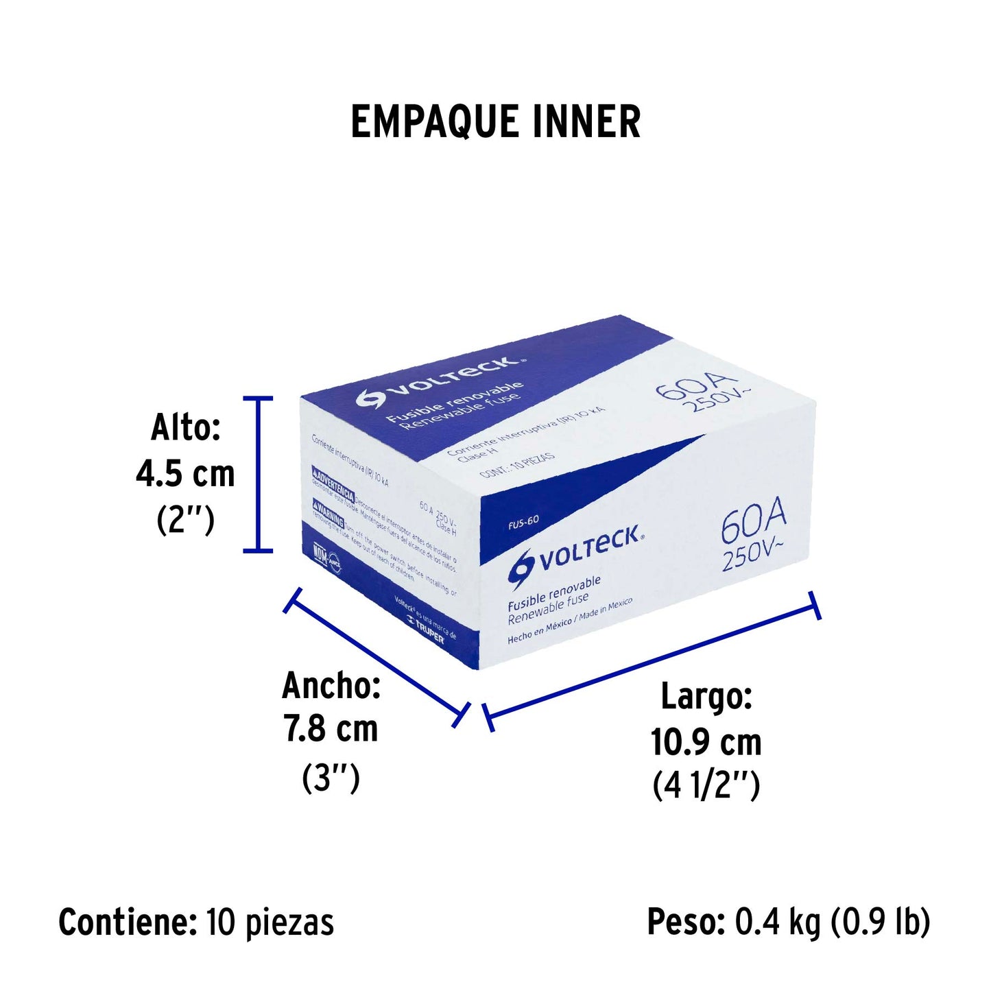 Fusible 60 A, VOLTECK | FUS-60 | 47277