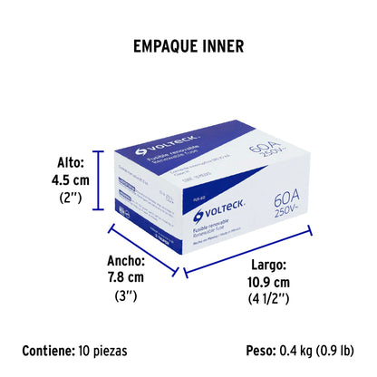 Fusible 60 A, VOLTECK | FUS-60 | 47277