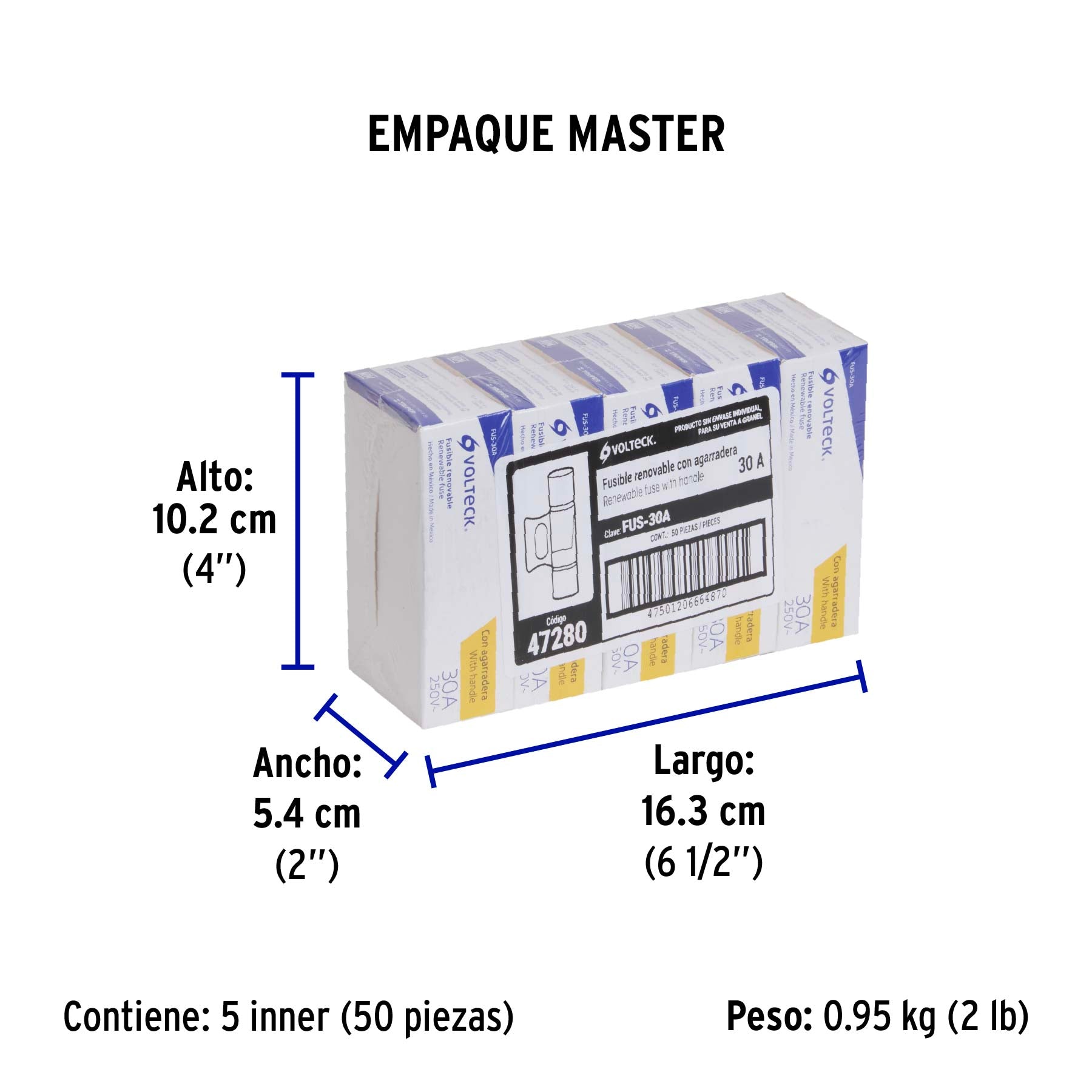 Fusible 30 A con agarradera, VOLTECK | FUS-30A | 47280