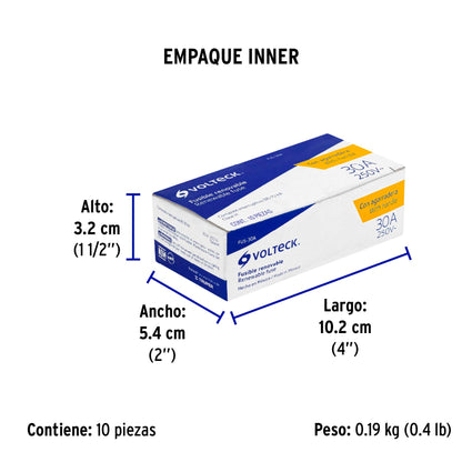 Fusible 30 A con agarradera, VOLTECK | FUS-30A | 47280