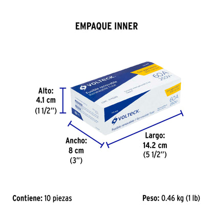 Fusible 60 A con agarradera, VOLTECK | FUS-60A | 47281