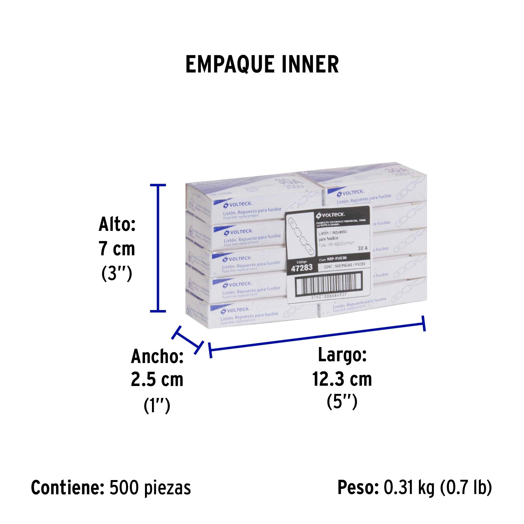 Repuesto para fusible de 30 A, VOLTECK | REP-FUS30 | 47283