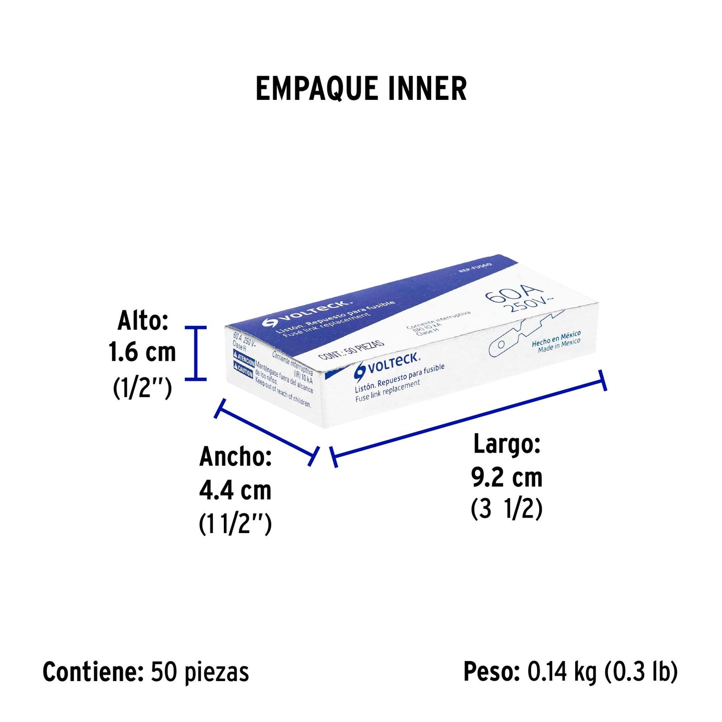 Repuesto para fusible de 60 A, VOLTECK | REP-FUS60 | 47284