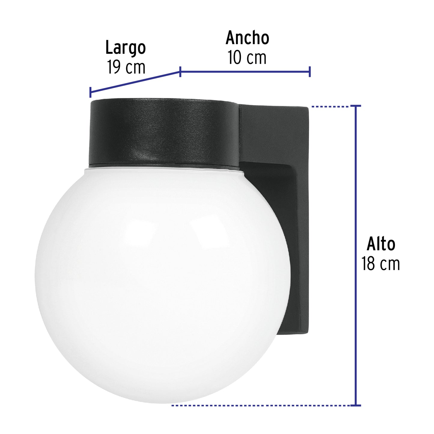 Arbotante de pared tipo globo, lámpara no incluida, Volteck | ARB-001S | 47286