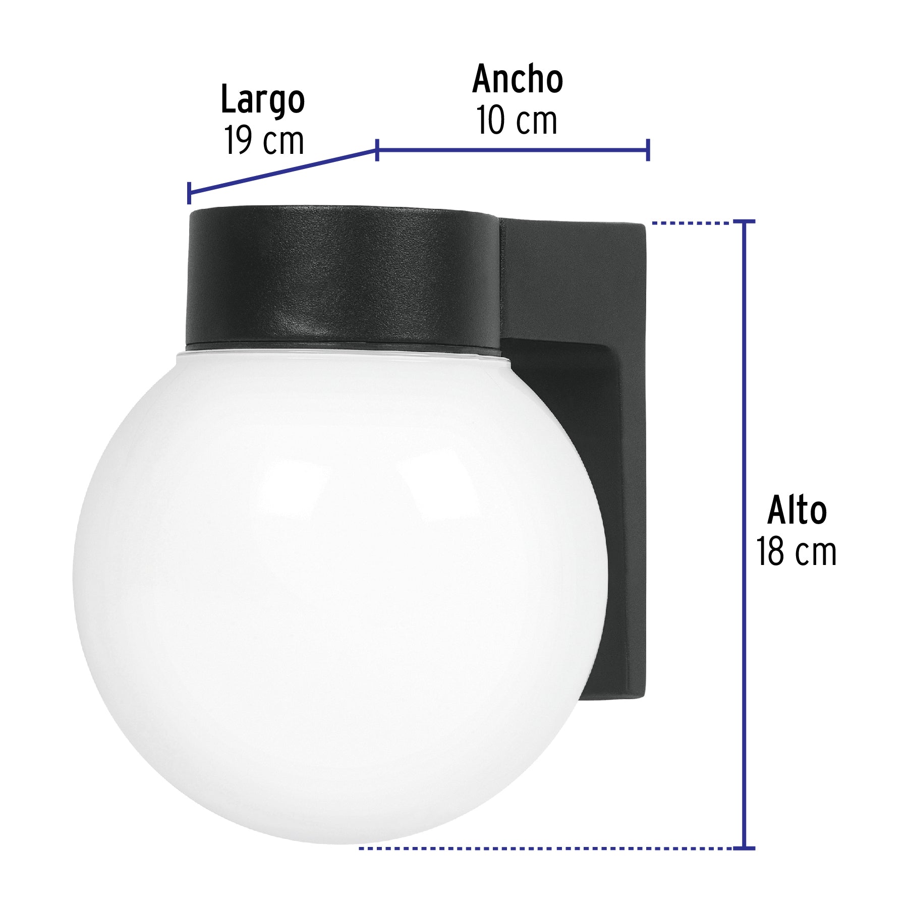 Arbotante de pared tipo globo, lámpara no incluida, Volteck | ARB-001S | 47286