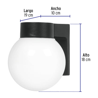 Arbotante de pared tipo globo, lámpara no incluida, Volteck | ARB-001S | 47286