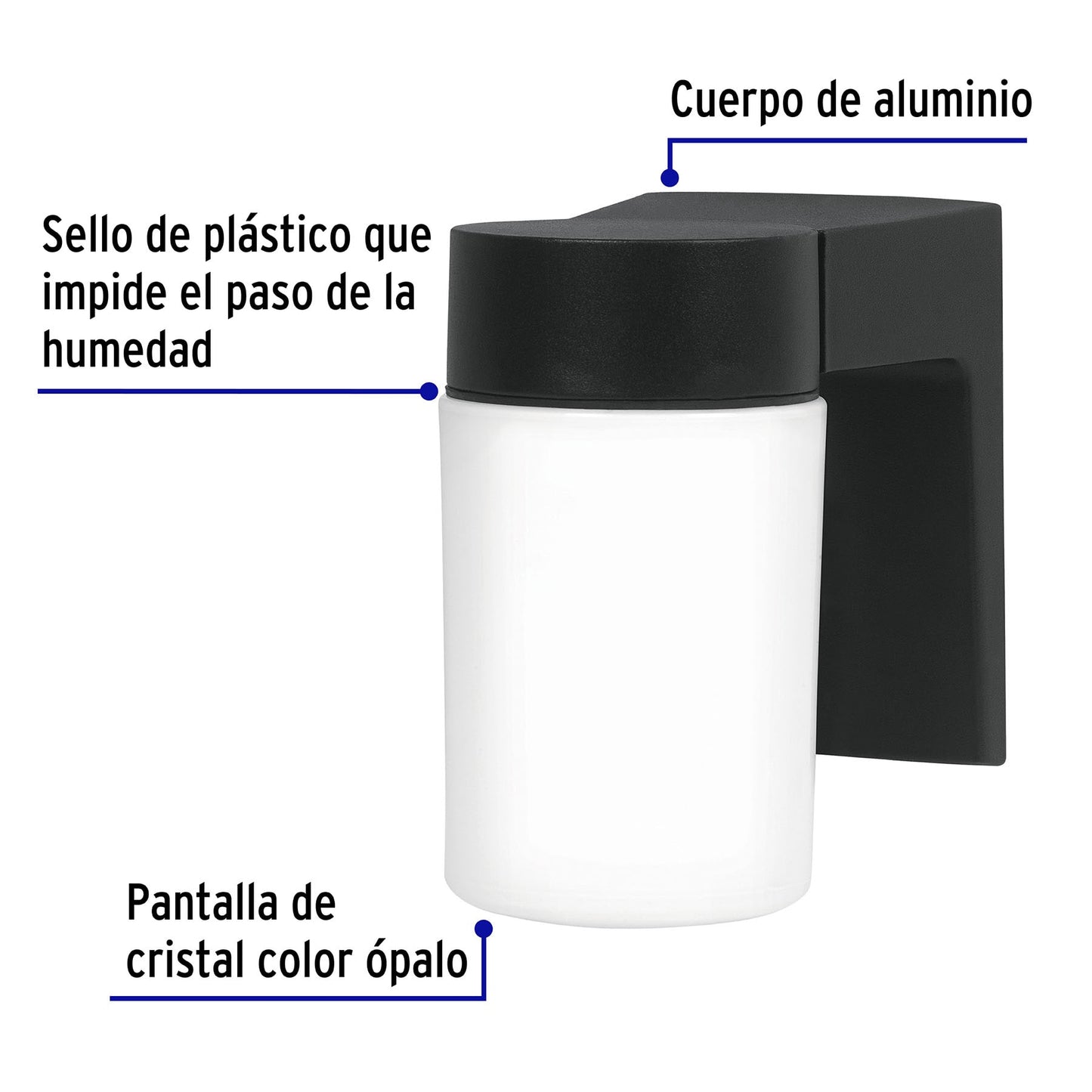Arbotante de pared tipo vaso, lámpara no incluida, Volteck | ARB-002S | 47287