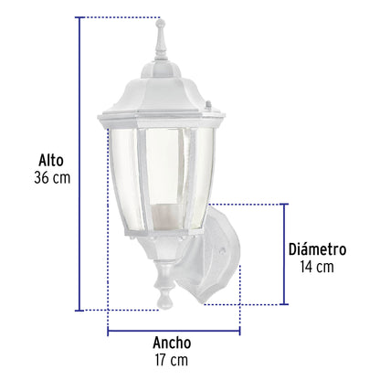 Arbotante tipo farol tradicional soportado p/exterior blanco | ARB-100S | 47288