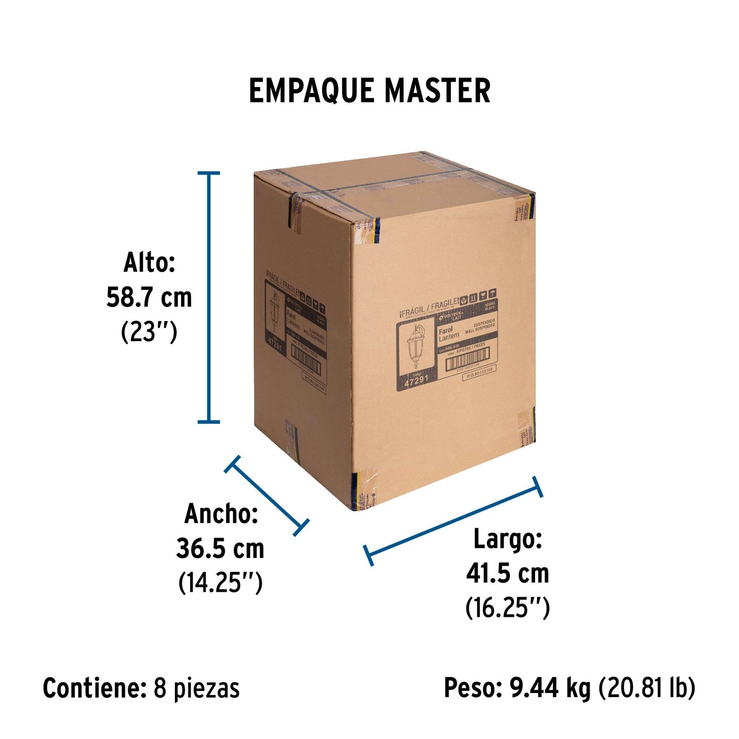 Arbotante tipo farol tradicional suspendido p/exterior negro | ARB-103S | 47291