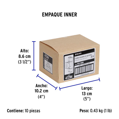 Blíster con 2 fusibles 30 A con agarradera, VOLTECK | FUS-30AB | 47294