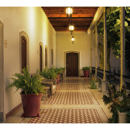 Arbotante tipo farol tradicional colgante p/exterior, blanco | COL-100S | 47296