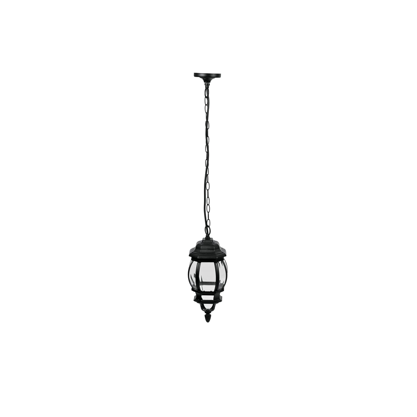 Arbotante tipo farol tradicional colgante p/exterior, negro | COL-101S | 47297