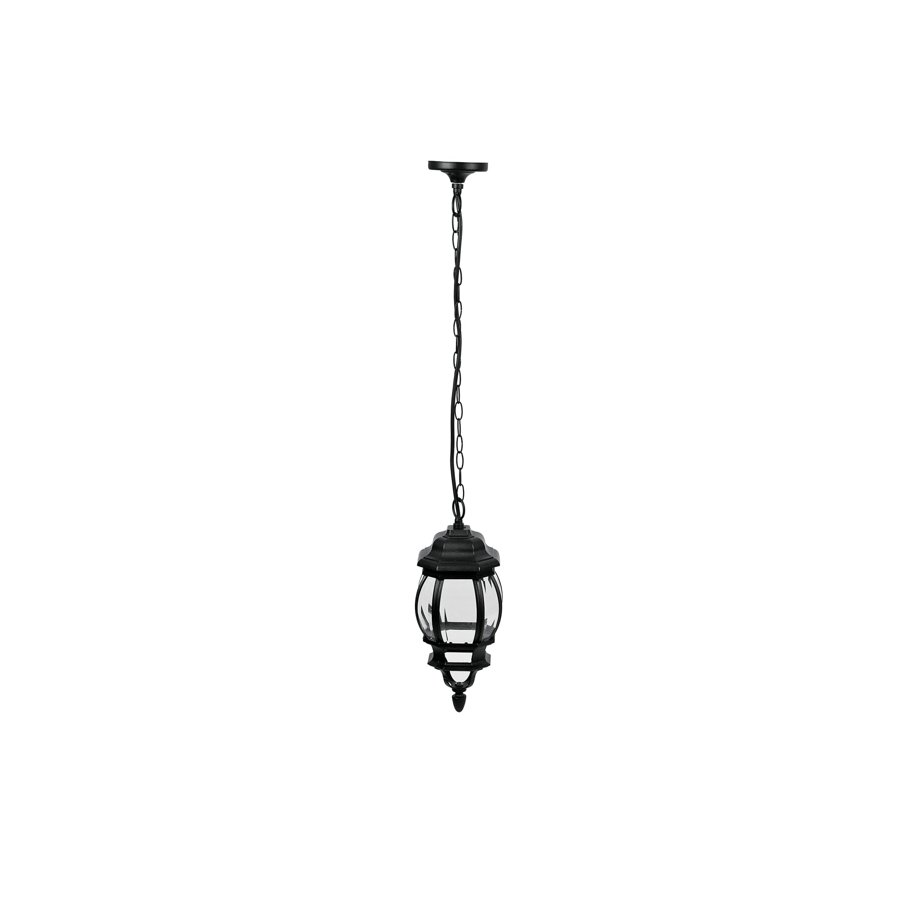 Arbotante tipo farol tradicional colgante p/exterior, negro | COL-101S | 47297