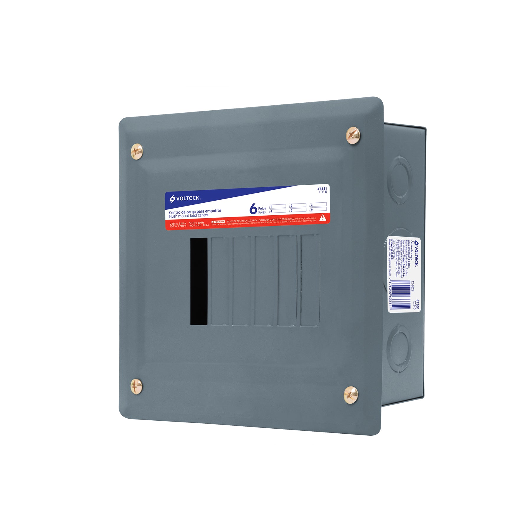 Centro de carga empotrable, 6 polos, Volteck | CCE-6 | 47331