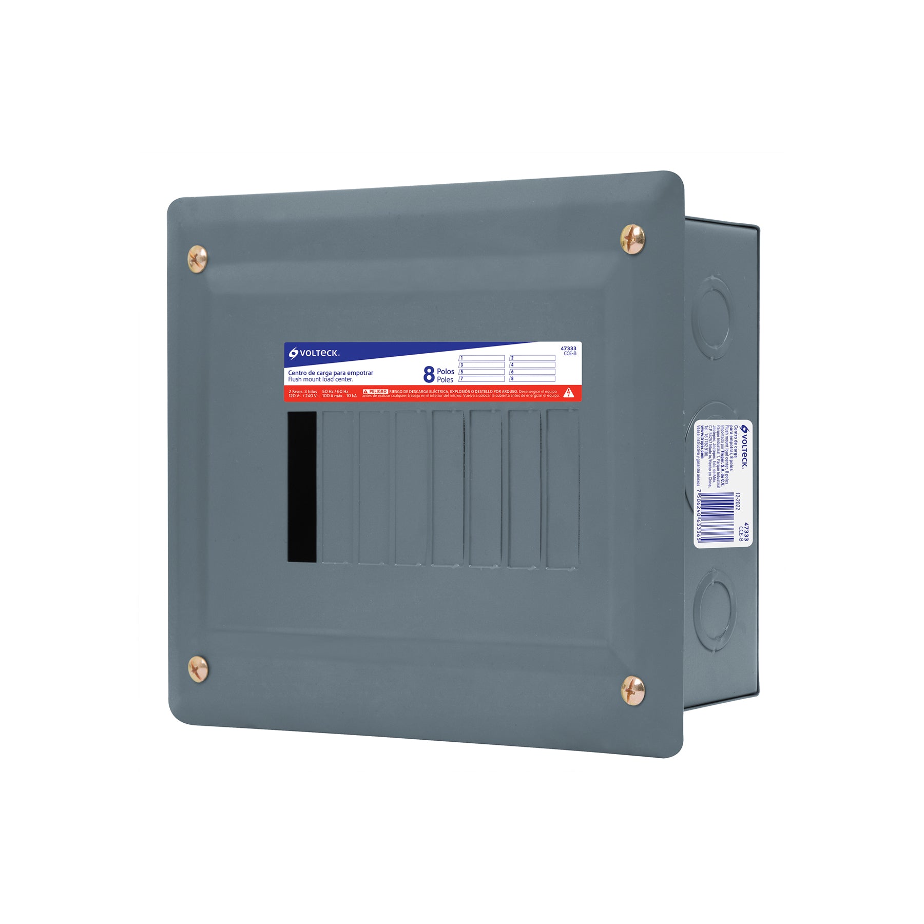 Centro de carga empotrable, 8 polos, Volteck | CCE-8 | 47333