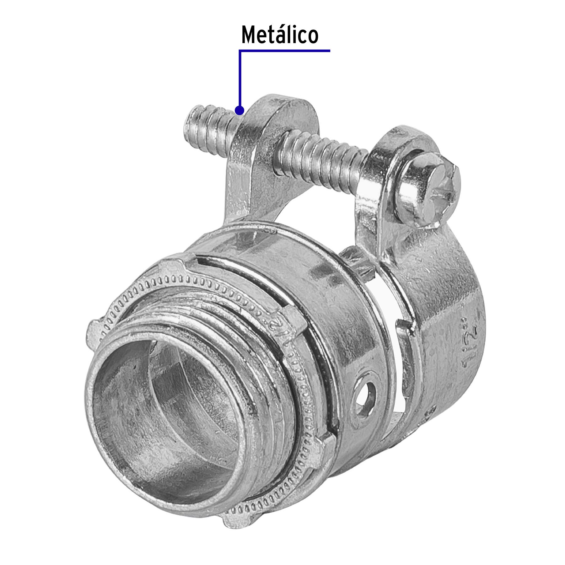 Conector recto 1/2' para tubo flexible metálico, Volteck | CTF-1/2R | 47340