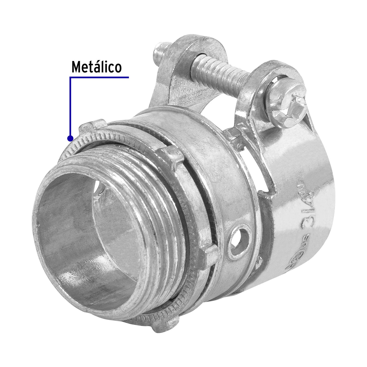 Conector recto 3/4' para tubo flexible metálico, Volteck | CTF-3/4R | 47341