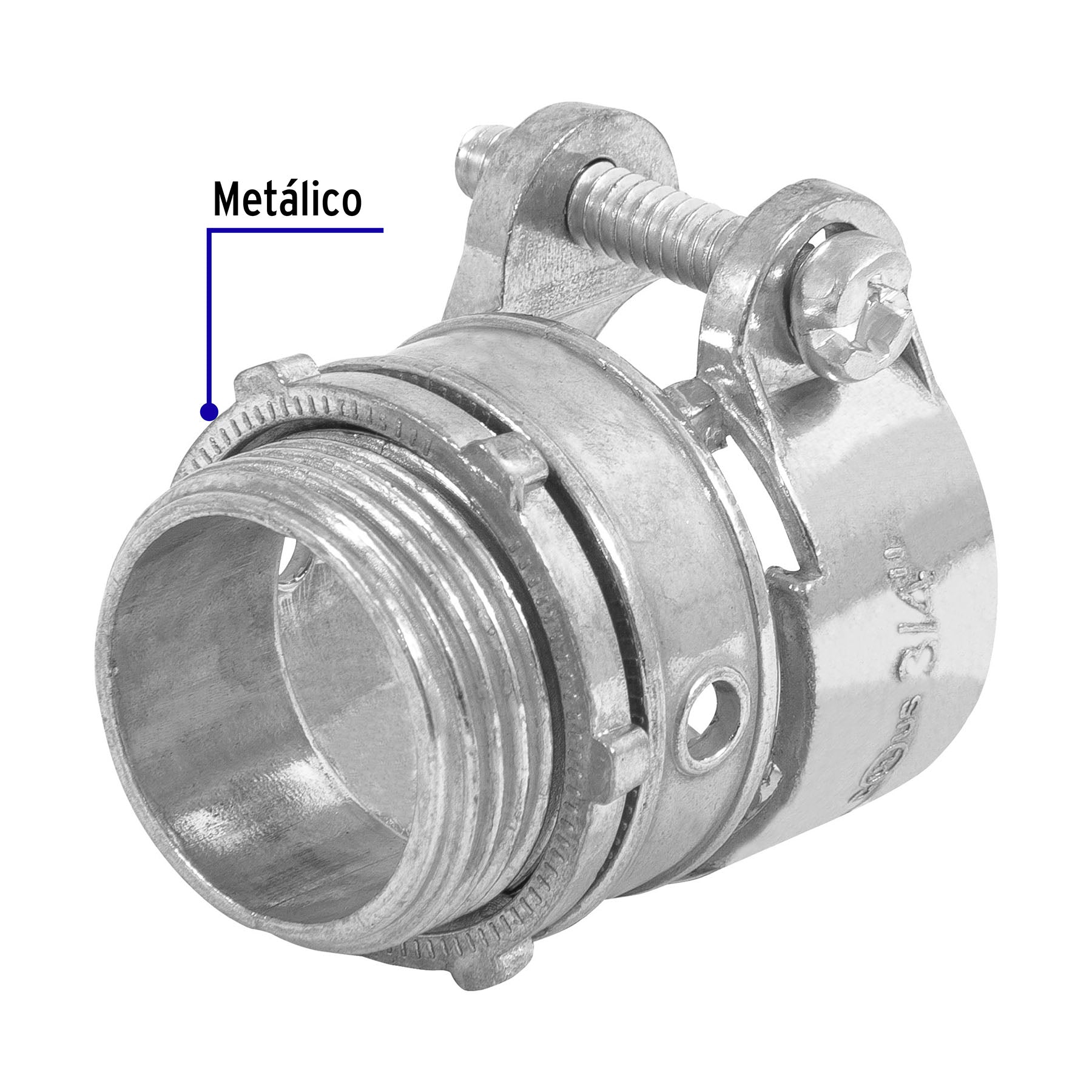 Conector recto 3/4' para tubo flexible metálico, Volteck | CTF-3/4R | 47341