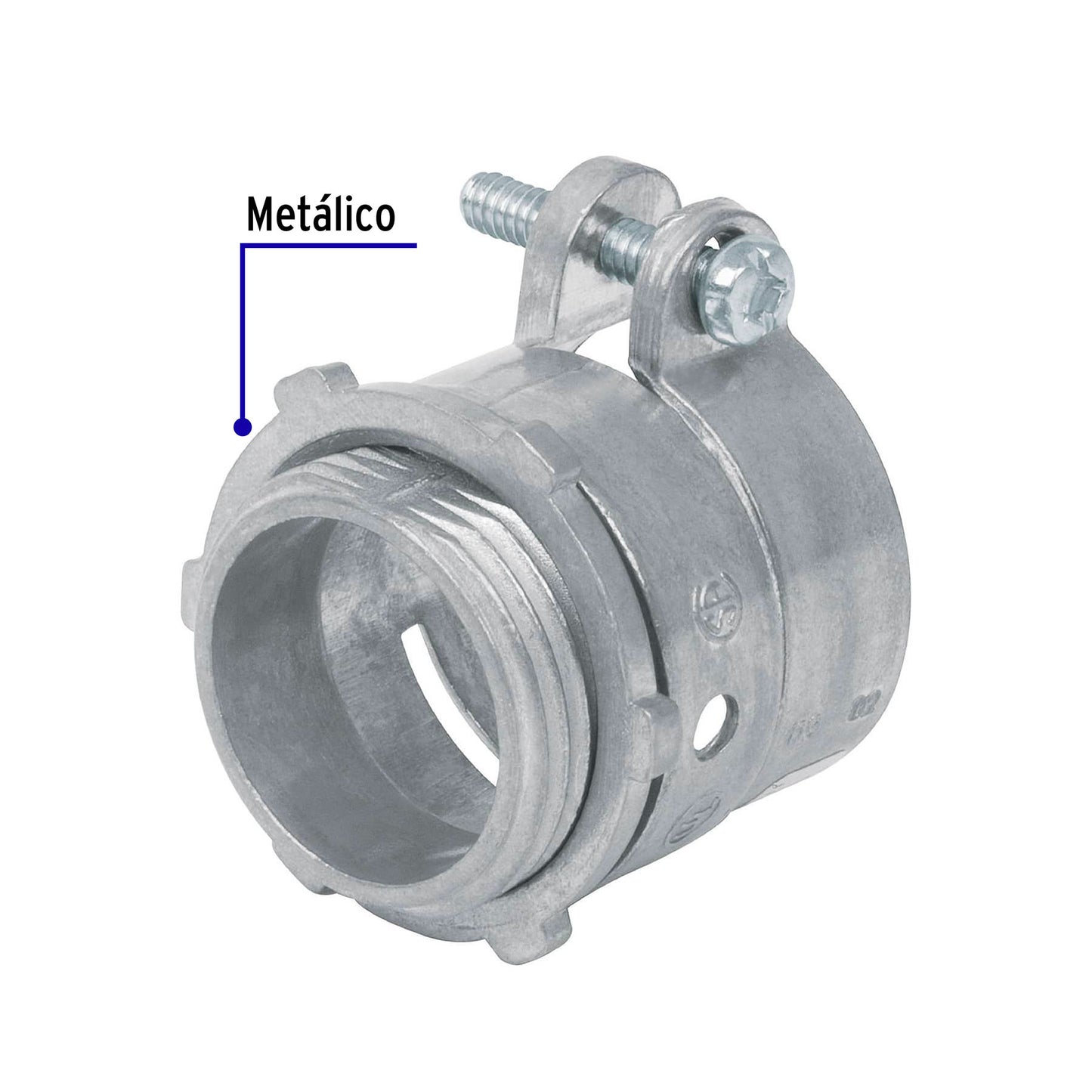 Conector recto 1' para tubo flexible metálico, Volteck | CTF-1R | 47342