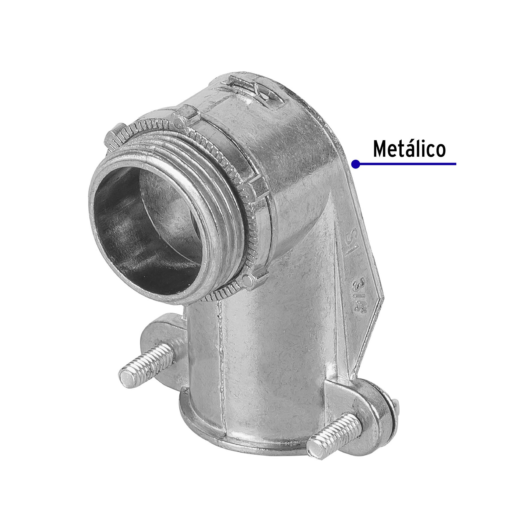 Conector curvo 3/4' para tubo flexible metálico, Volteck | CTF-3/4C | 47344