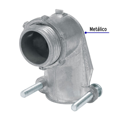 Conector curvo 1' para tubo flexible metálico, Volteck | CTF-1C | 47345