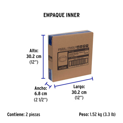 Luminario LED plafón 24W 6500K, redondo, gris, VOLTECK | PLA-217L | 47349