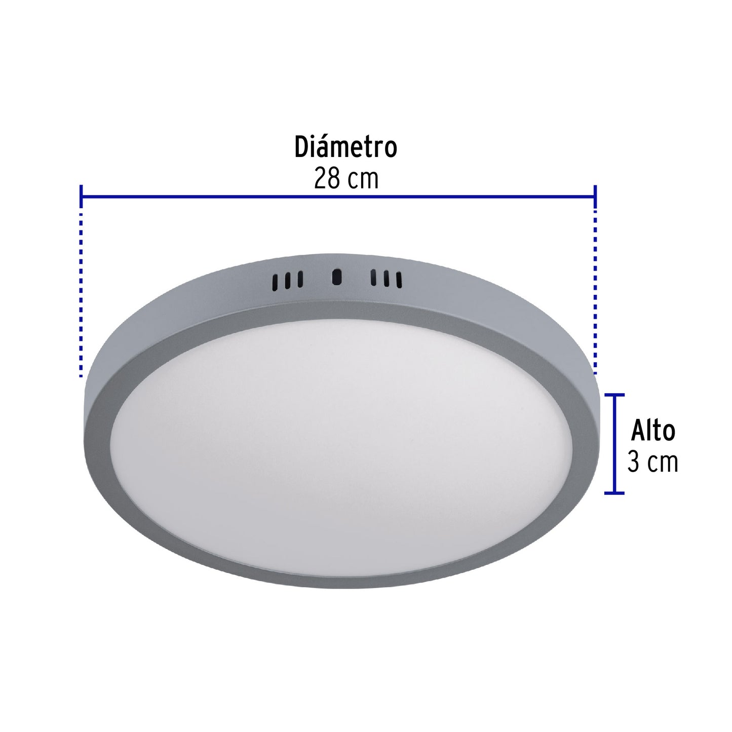 Luminario LED plafón 24W 6500K, redondo, gris, VOLTECK | PLA-217L | 47349