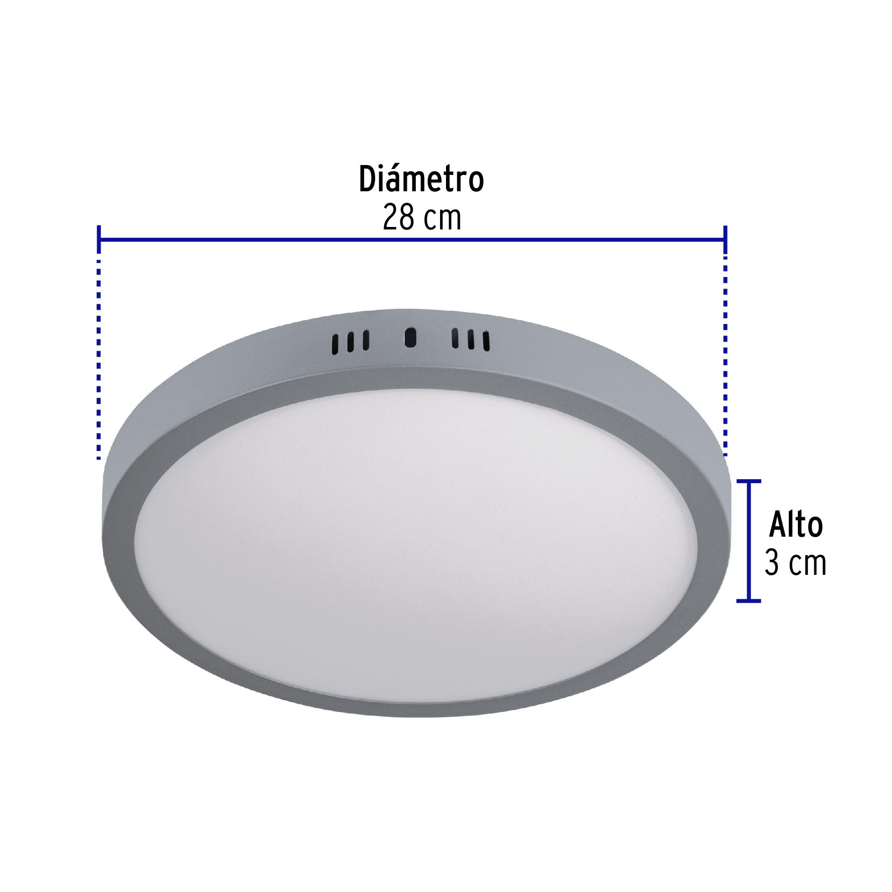 Luminario LED plafón 24W 6500K, redondo, gris, VOLTECK | PLA-217L | 47349