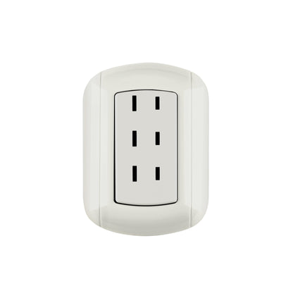 Contacto de sobreponer triple sin tierra, Volteck | COSO-T | 47351