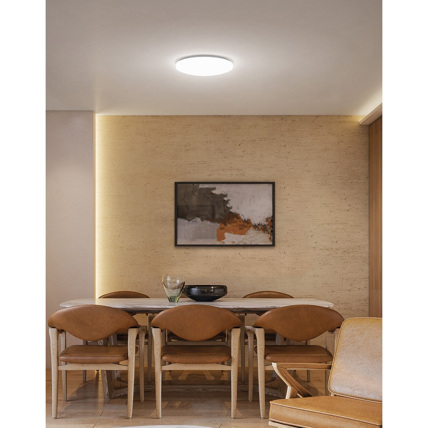 Luminario LED plafón decorativo 18W 6500K, liso, BASIC | PLA-102L | 47376