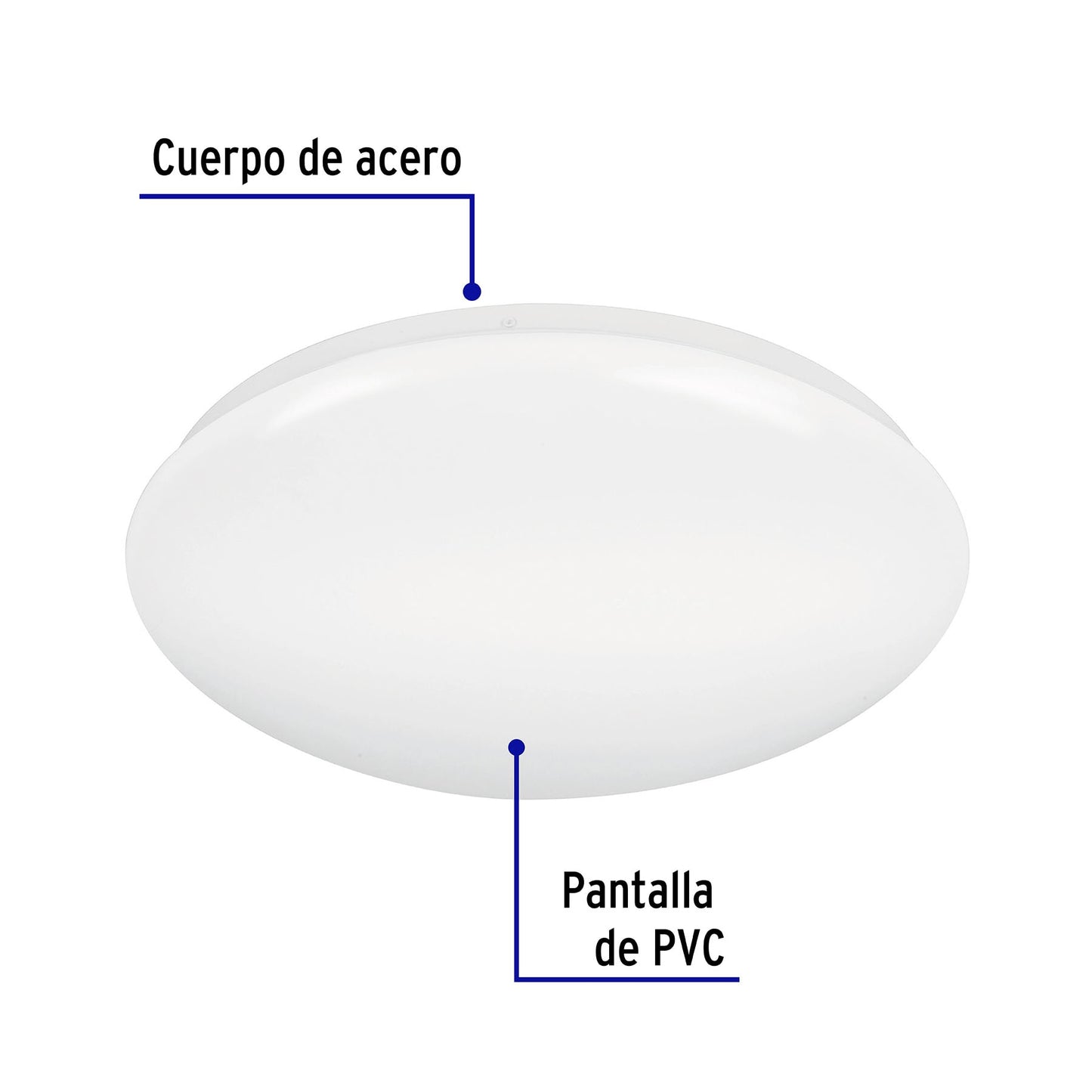 Luminario LED plafón decorativo 22W 6500K, liso, BASIC | PLA-103L | 47377