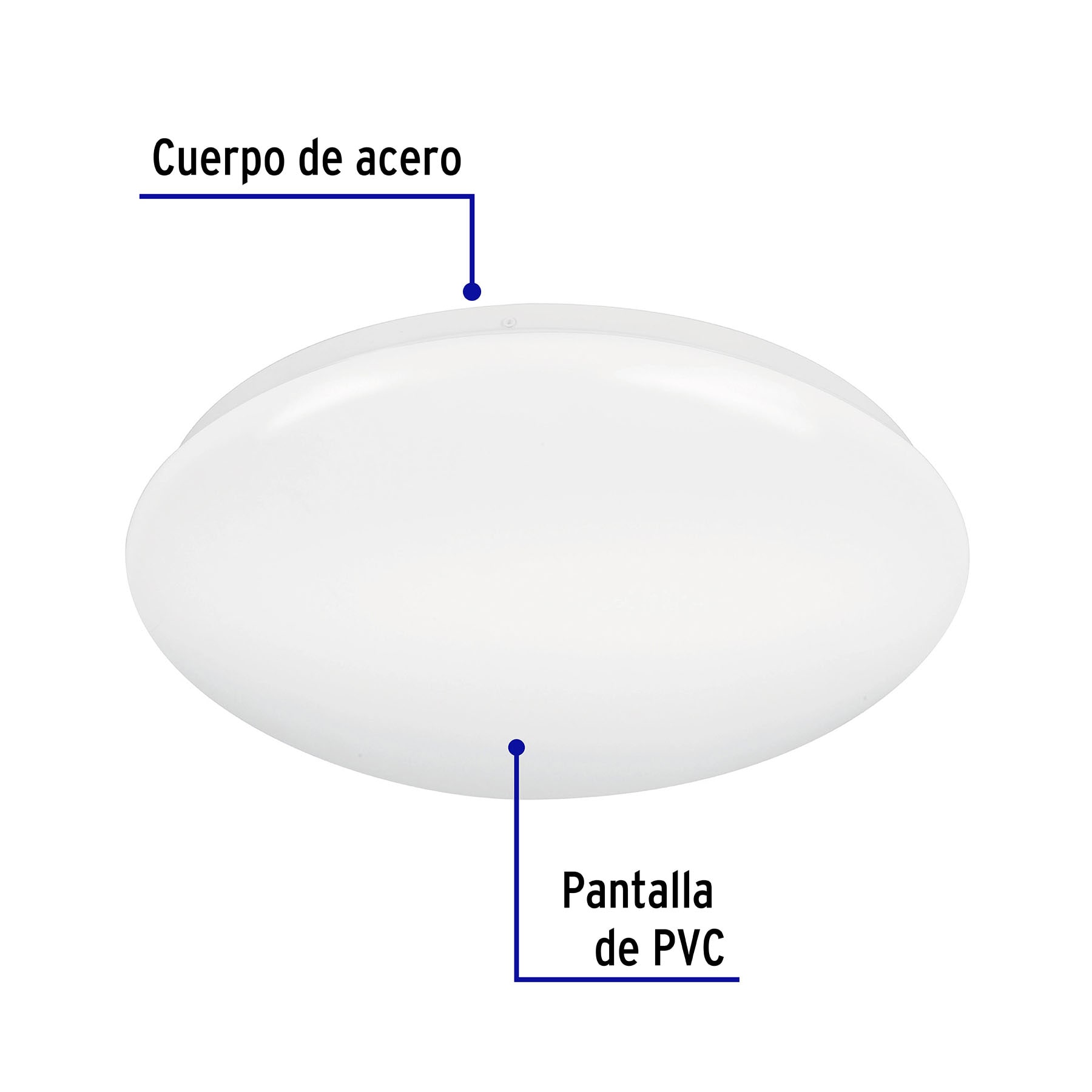 Luminario LED plafón decorativo 22W 6500K, liso, BASIC | PLA-103L | 47377