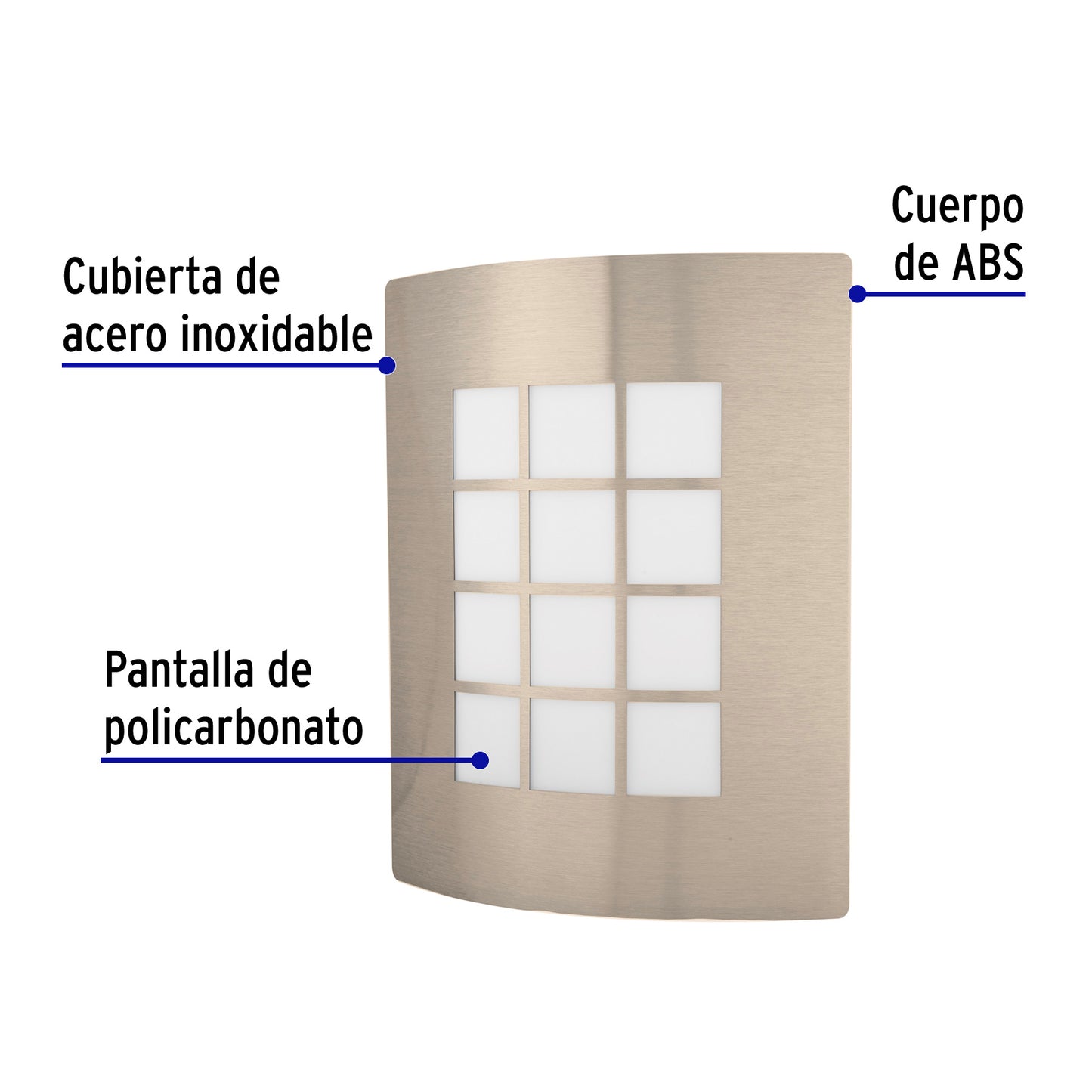 Arbotante decorativo cuerpo acero inox, lámpara no incluida | ARB-003S | 47390