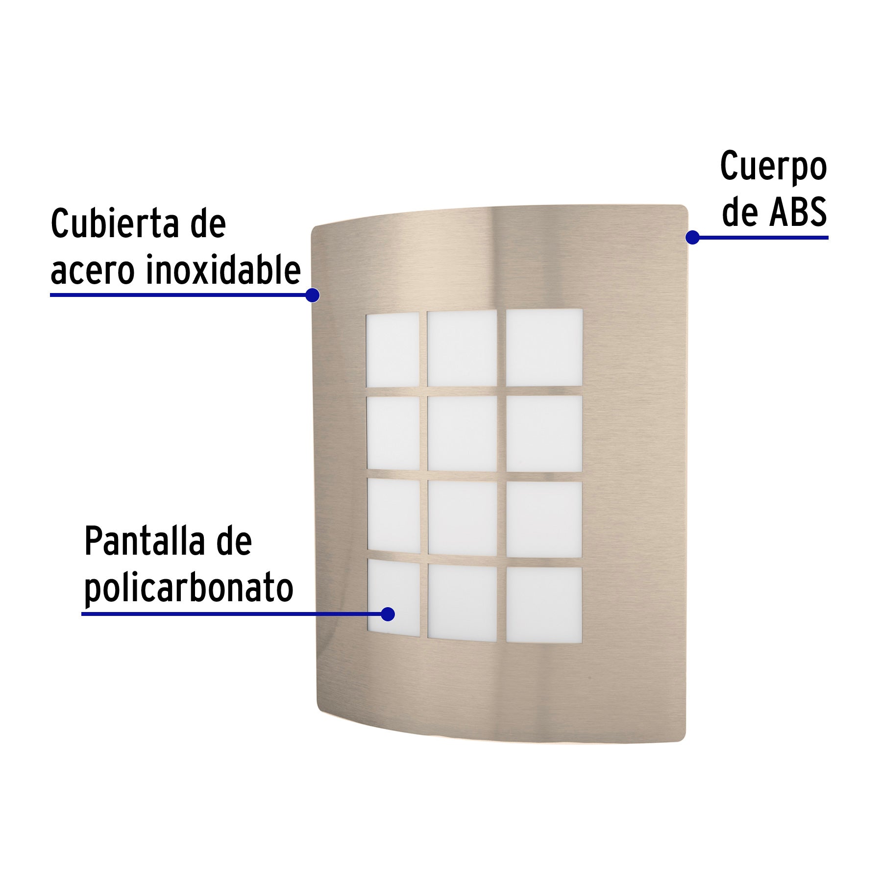 Arbotante decorativo cuerpo acero inox, lámpara no incluida | ARB-003S | 47390