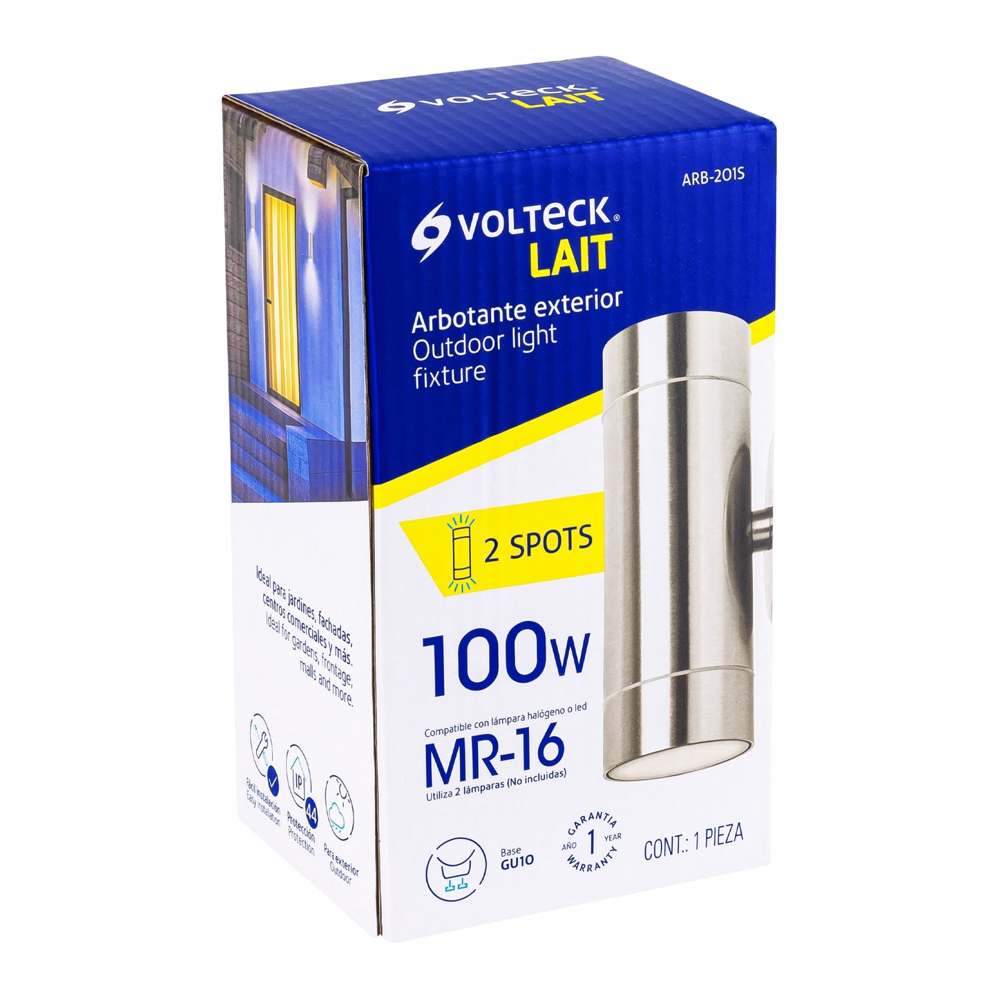 Arbotante de acento 2 spots satín, lámparas no incluidas | ARB-201S | 47391