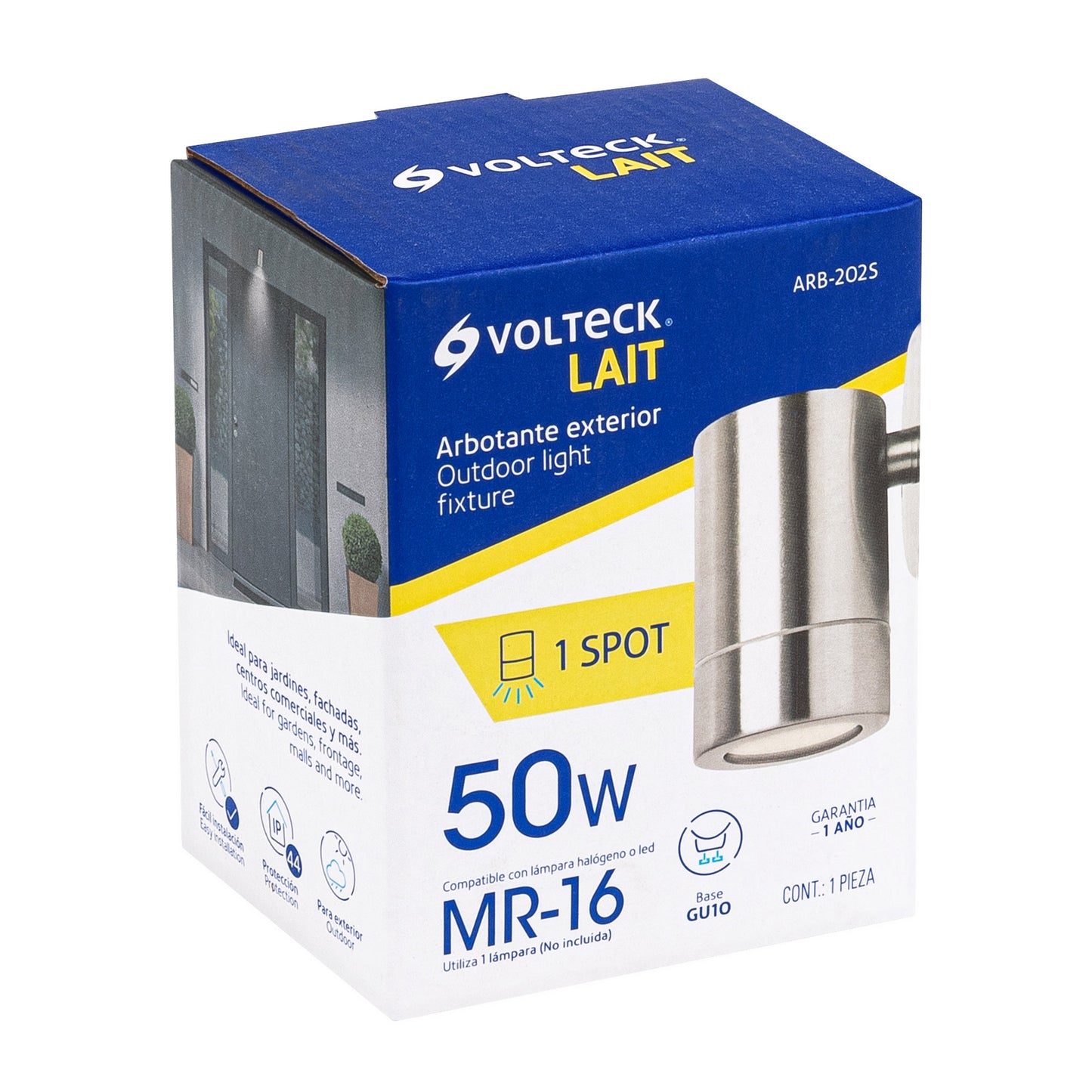 Arbotante de acento 1 spot satín, lámpara no incluida | ARB-202S | 47392