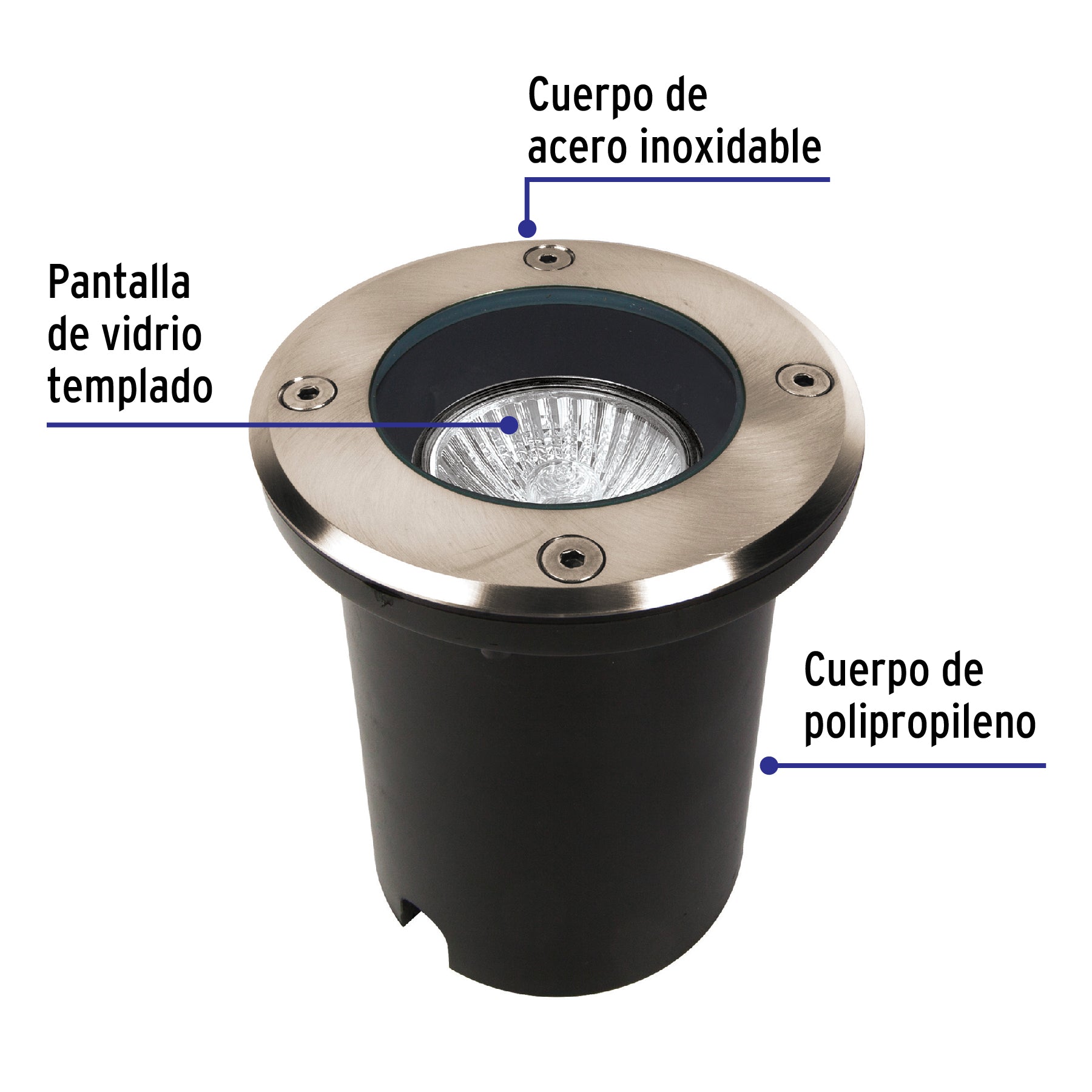 Luminario para exterior empotrado en piso para MR16 GU10 | EMP-701S | 47394