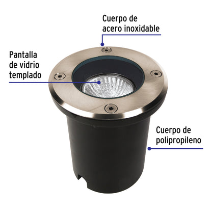 Luminario para exterior empotrado en piso para MR16 GU10 | EMP-701S | 47394