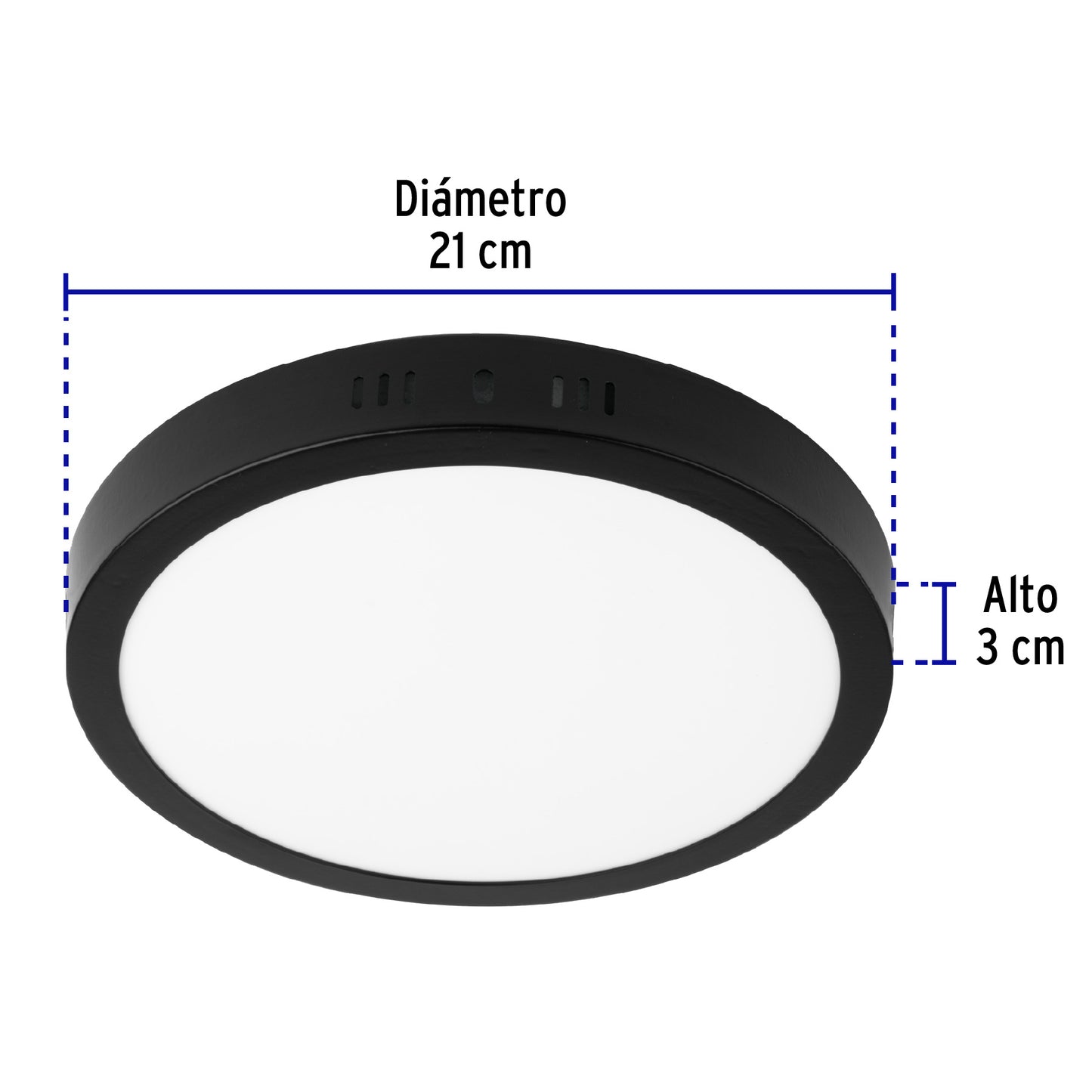 Luminario LED plafón 18W 6500K, redondo, negro, VOLTECK | PLA-227L | 47397