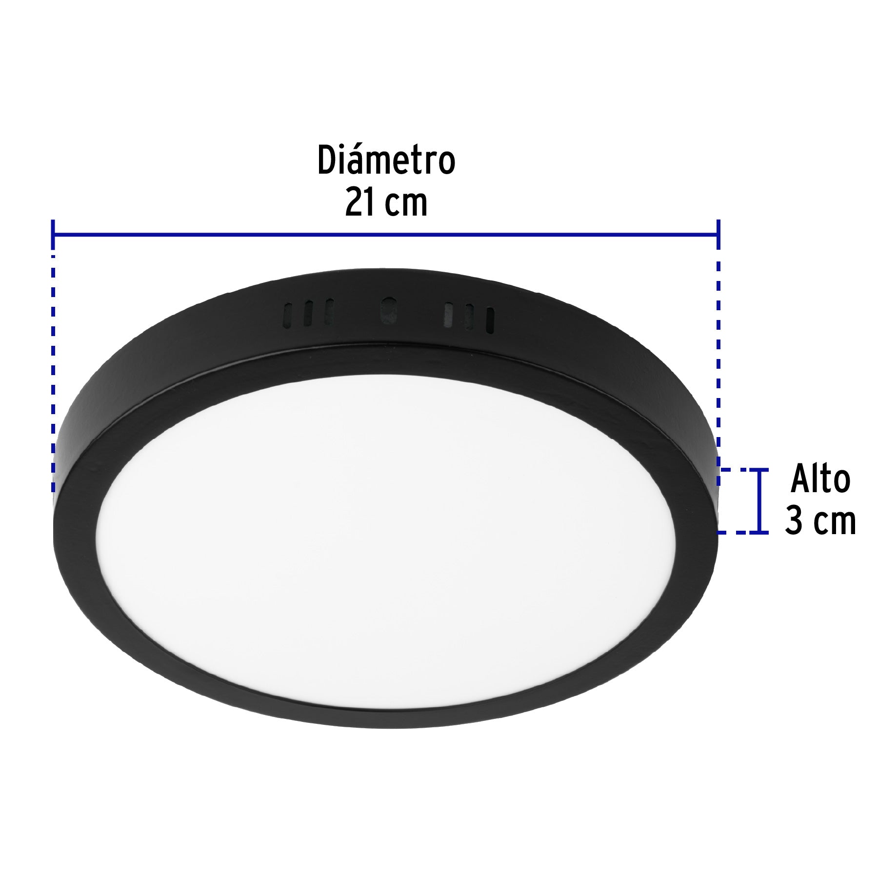 Luminario LED plafón 18W 6500K, redondo, negro, VOLTECK | PLA-227L | 47397