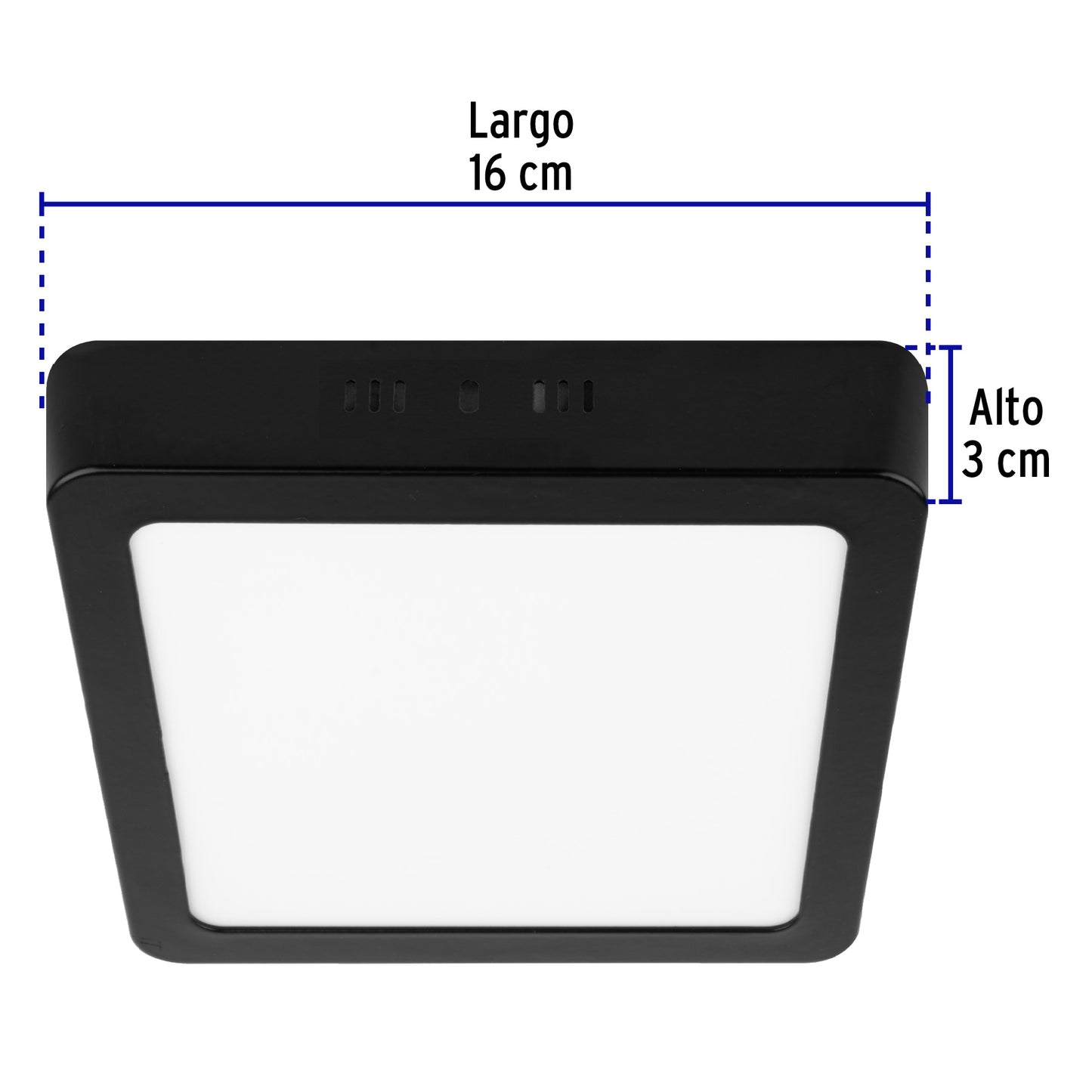 Luminario LED plafón 12W 6500K, cuadrado, negro, VOLTECK | PLA-231L | 47416