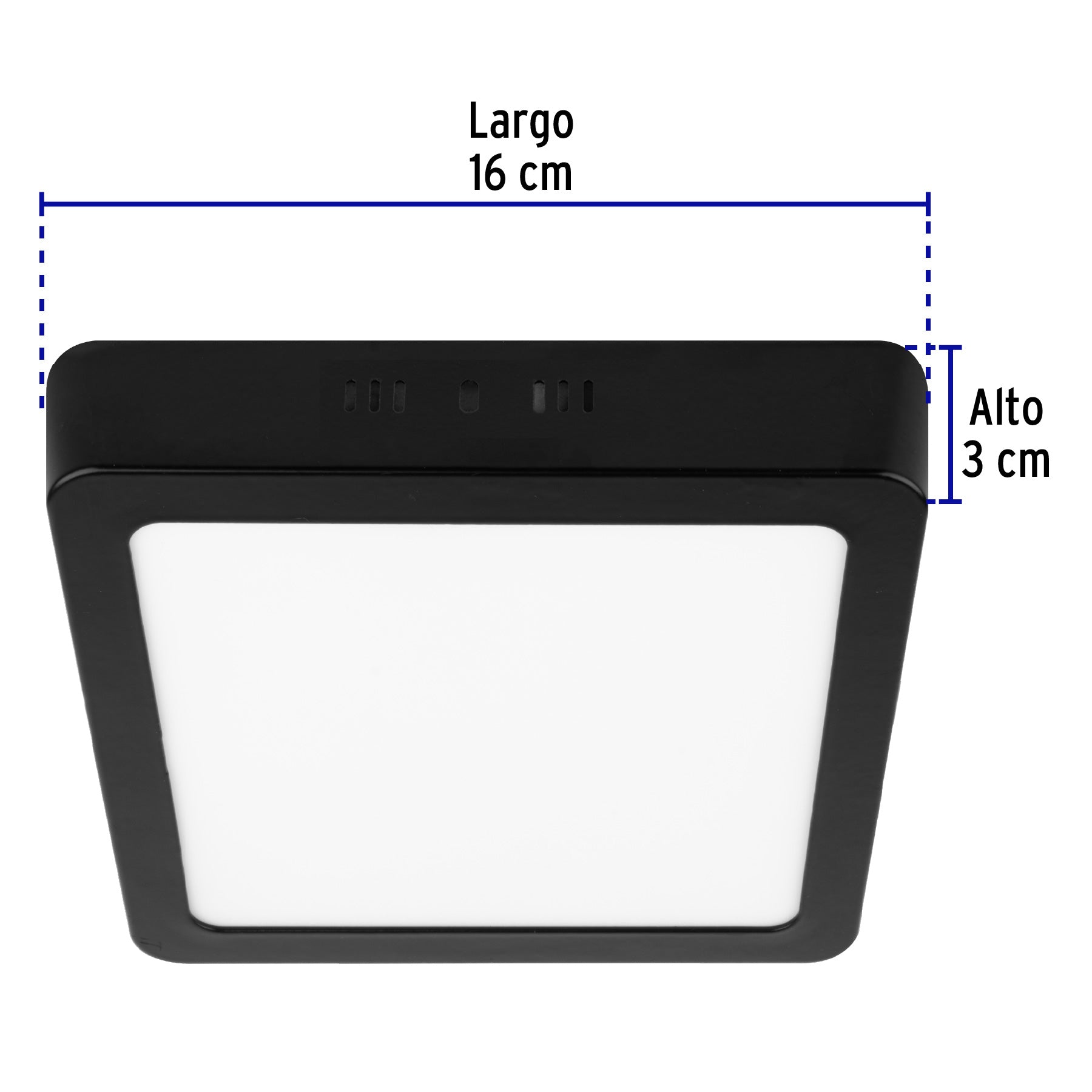 Luminario LED plafón 12W 6500K, cuadrado, negro, VOLTECK | PLA-231L | 47416