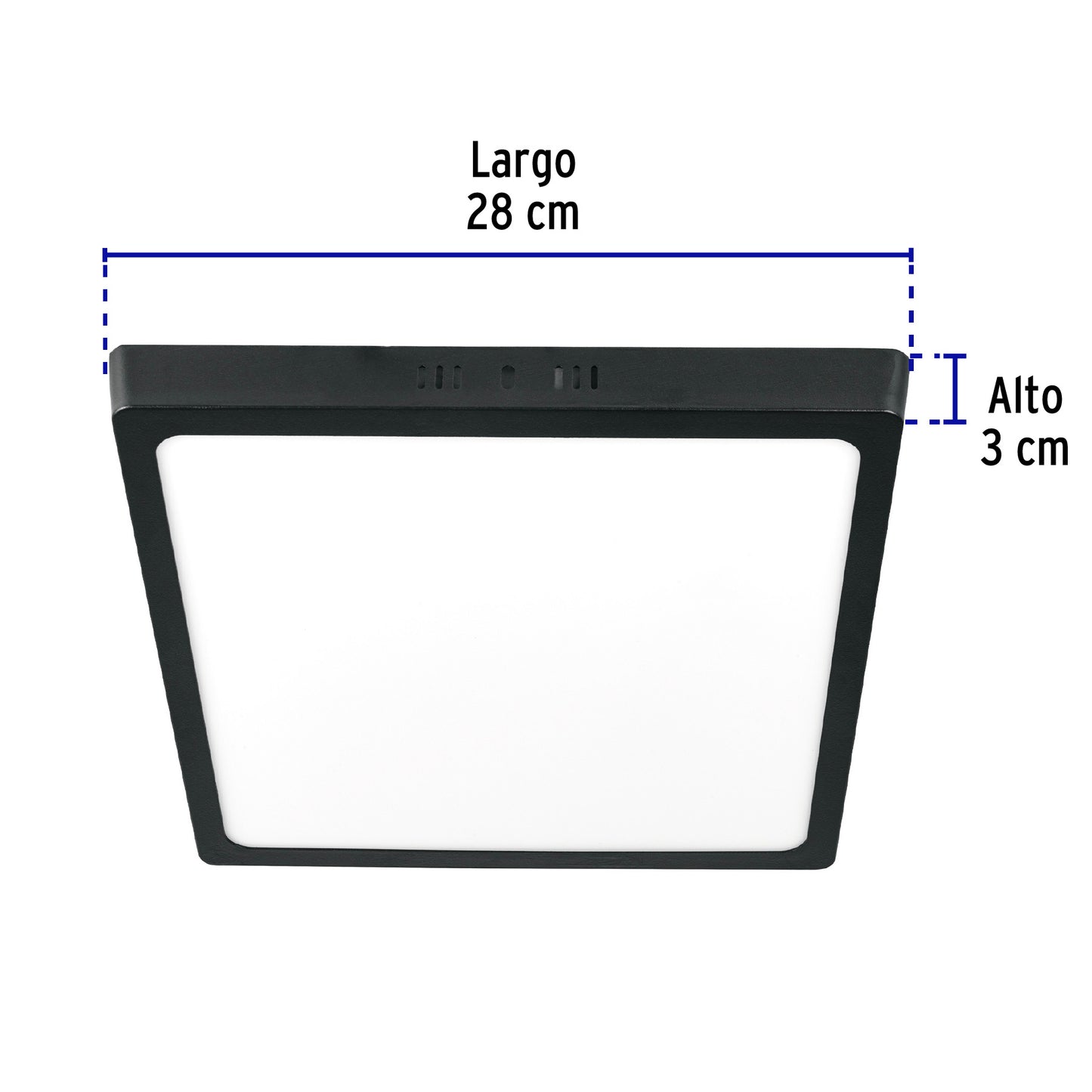 Luminario LED plafón 24W 6500K, cuadrado, negro, VOLTECK | PLA-233L | 47418