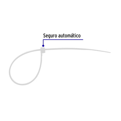 Bolsa con 1000 cinchos plásticos 50lb, 200x4.5 mm, naturales | CIN-5020-M | 47463