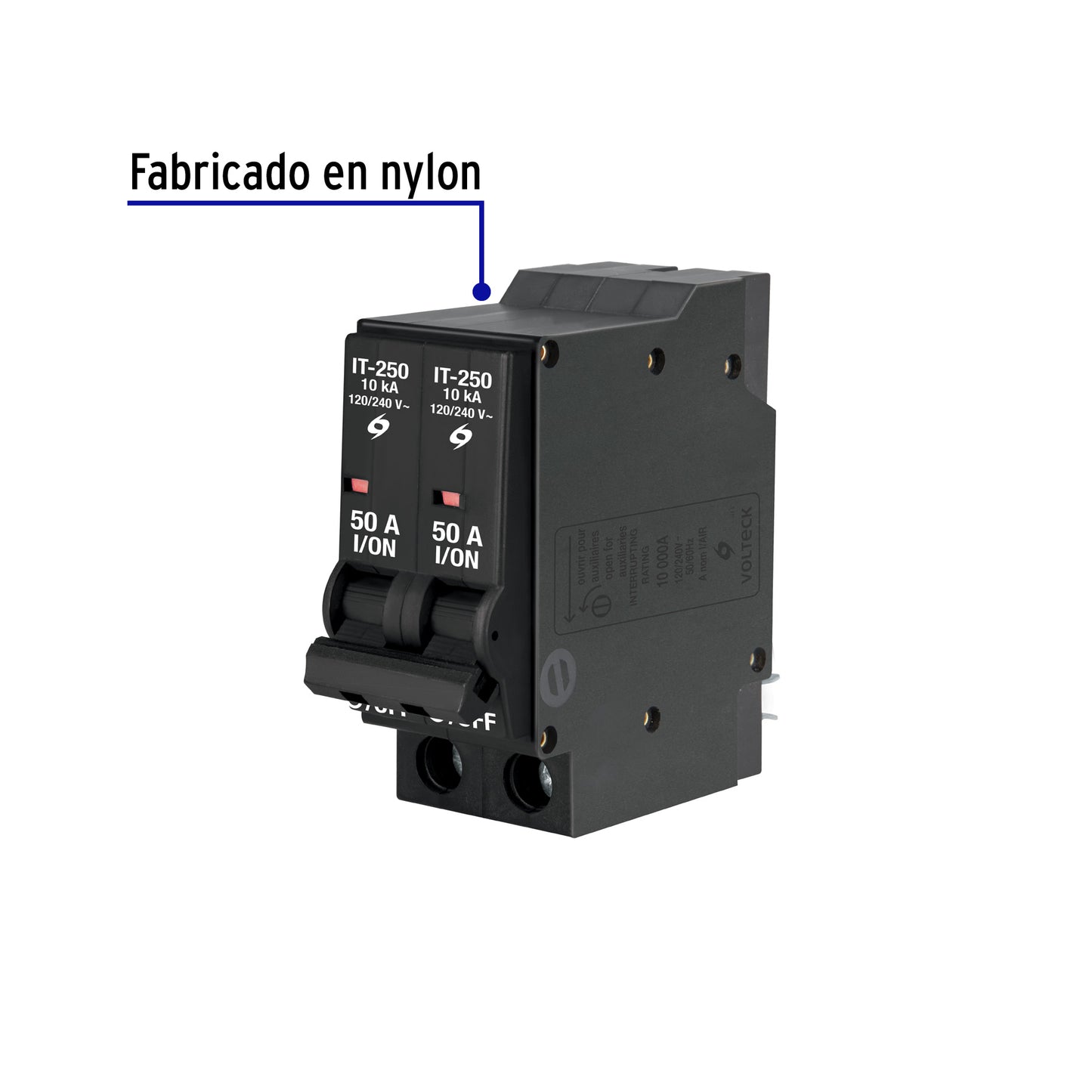Interruptor de 2 polos 50A, enchufable, VOLTECK | IT-250 | 47512