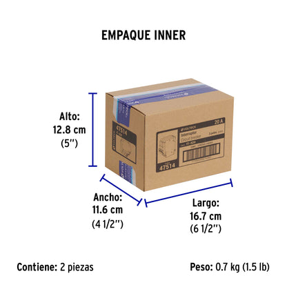 Interruptor de 3 polos 20A, enchufable, VOLTECK | IT-320 | 47514